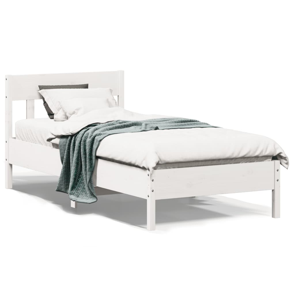 Vetonek Estructura cama sin colchón madera maciza pino blanca 100x200cm