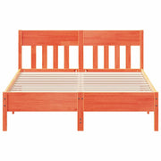 Cadre de lit sans matelas bois massif marron 135x190 cm v8416 - Vetonek