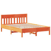 Vetonek Estructura de cama sin colchón madera maciza marrón 120x190 cm