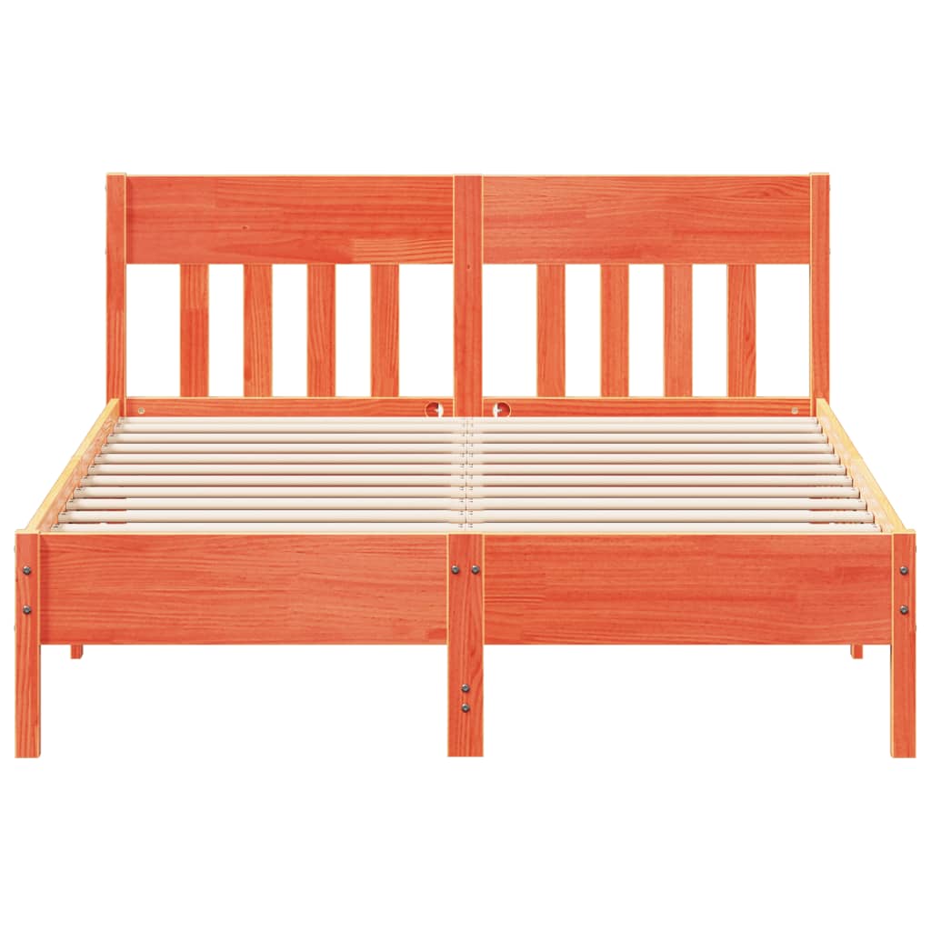 Estructura de cama sin colchón madera maciza marrón 120x190 cm v8447 - Vetonek