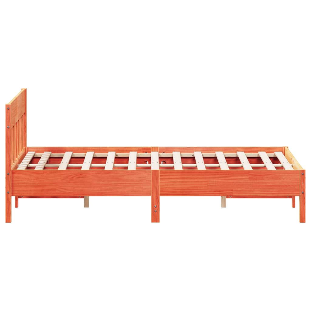 Estructura de cama sin colchón madera maciza marrón 120x190 cm v8447 - Vetonek
