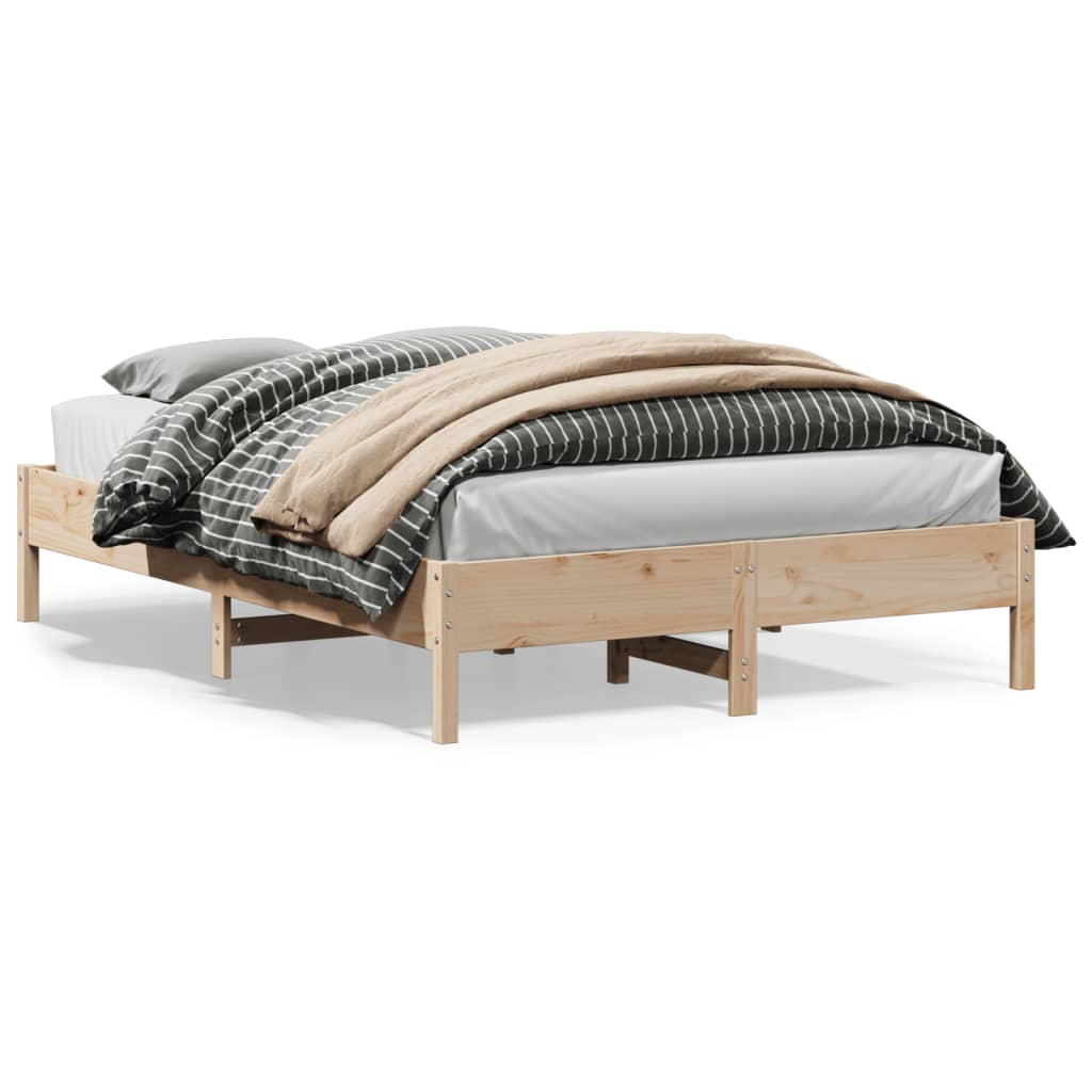 Vetonek Estructura de cama sin colchón madera de pino blanca 140x200 cm