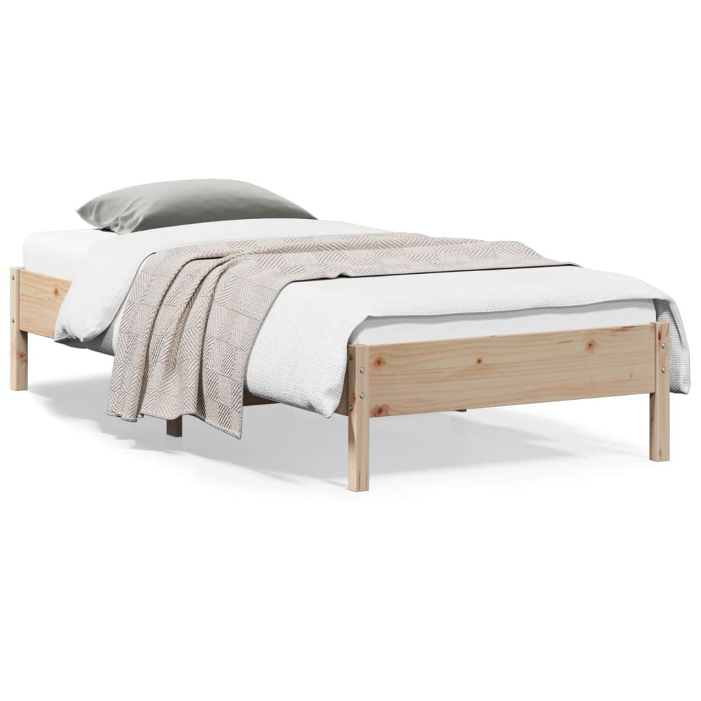 Vetonek Estructura de cama sin colchón madera maciza de pino 100x200 cm