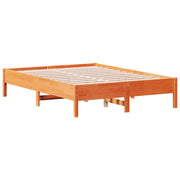 Estructura de cama sin colchón madera maciza marrón 135x190 cm v8805 - Vetonek