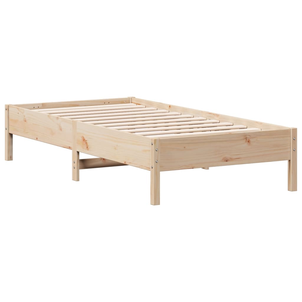 Vetonek Estructura de cama sin colchón madera maciza de pino 90x190 cm