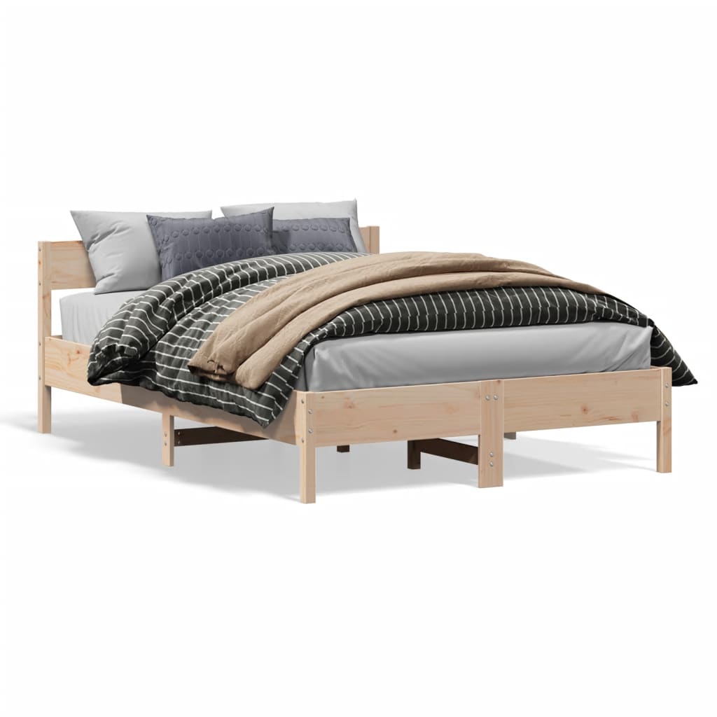 Vetonek Estructura de cama sin colchón madera maciza de pino 160x200 cm