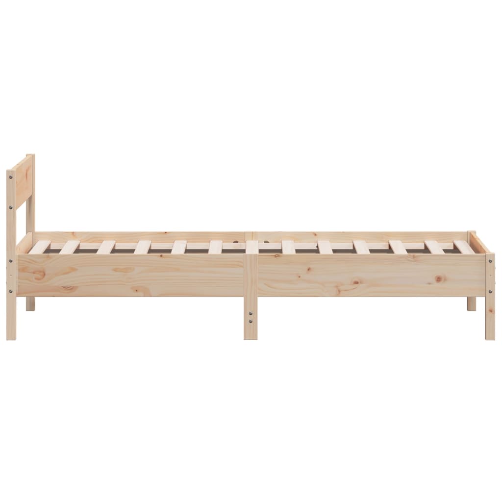 Estructura de cama sin colchón madera maciza de pino 90x200 cm - Vetonek