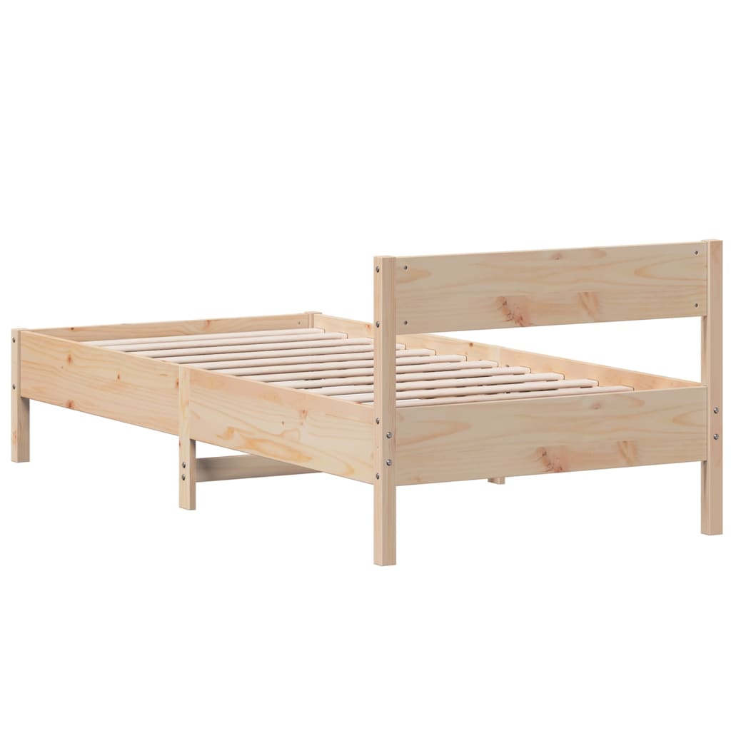 Estructura de cama sin colchón madera maciza de pino 90x200 cm - Vetonek