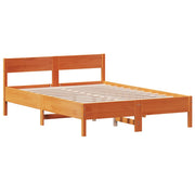 Estructura de cama sin colchón madera maciza marrón 120x190 cm v9222 - Vetonek