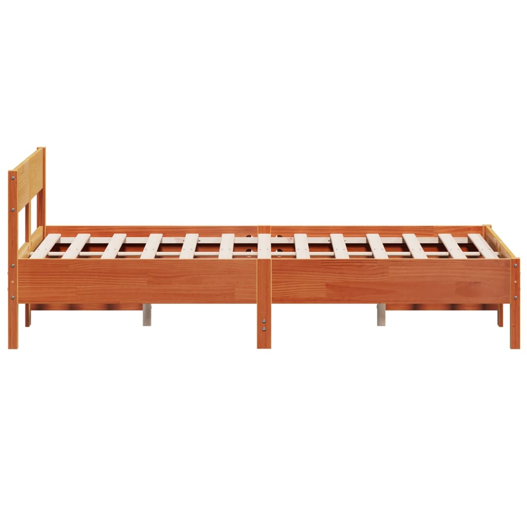 Estructura de cama sin colchón madera maciza marrón 120x190 cm v9222 - Vetonek