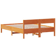 Estructura de cama sin colchón madera maciza marrón 120x190 cm v9222 - Vetonek