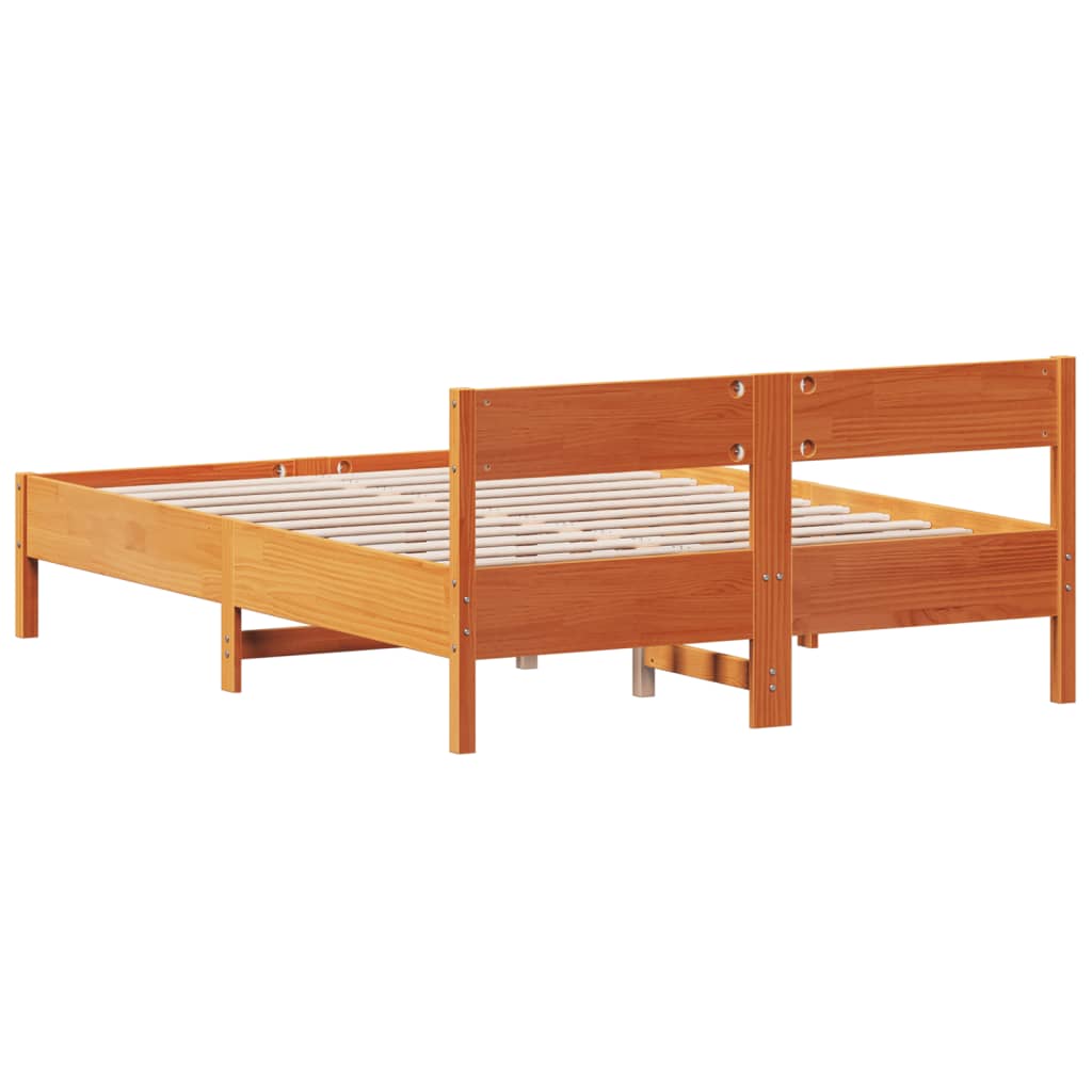 Estructura de cama sin colchón madera maciza marrón 120x190 cm v9222 - Vetonek