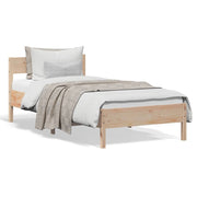 Vetonek Estructura de cama sin colchón madera maciza de pino 90x190 cm