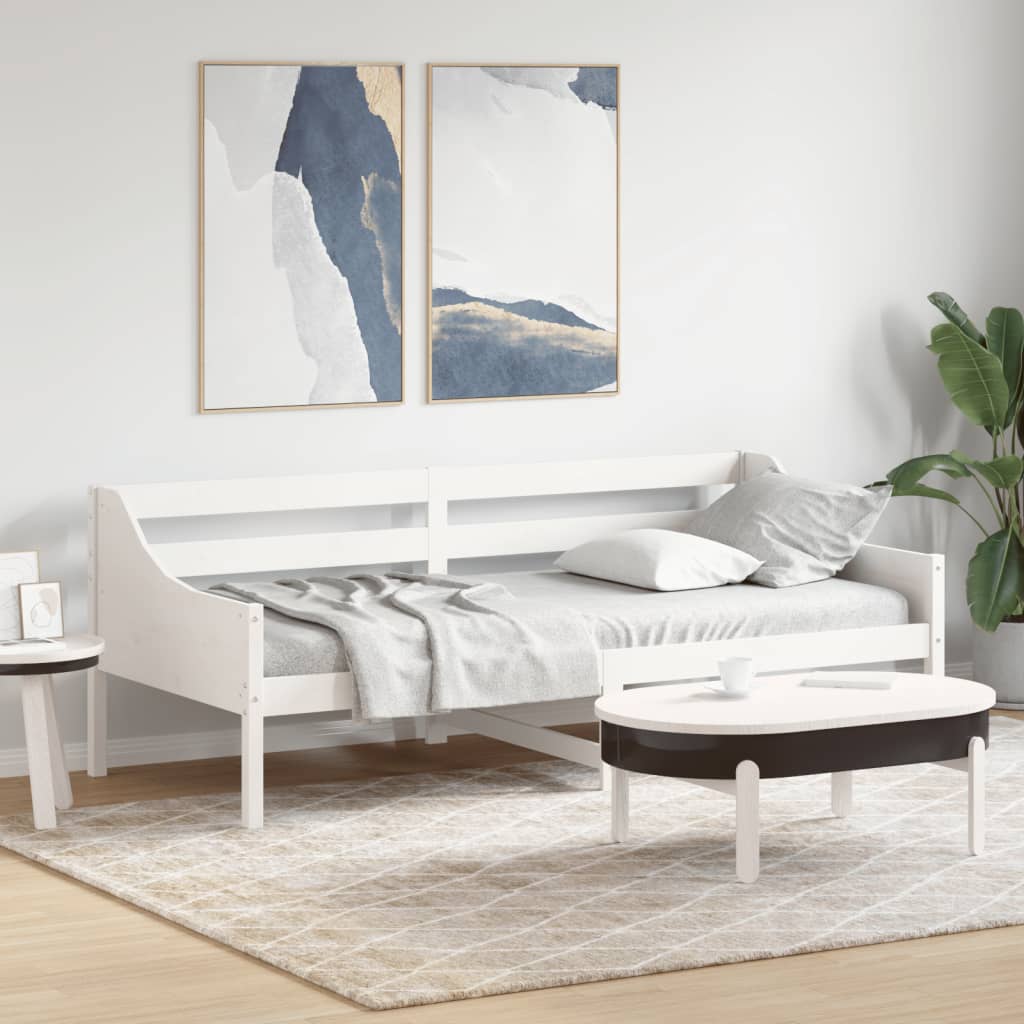 Vetonek Sofá cama sin colchón madera maciza de pino blanco 80x200 cm