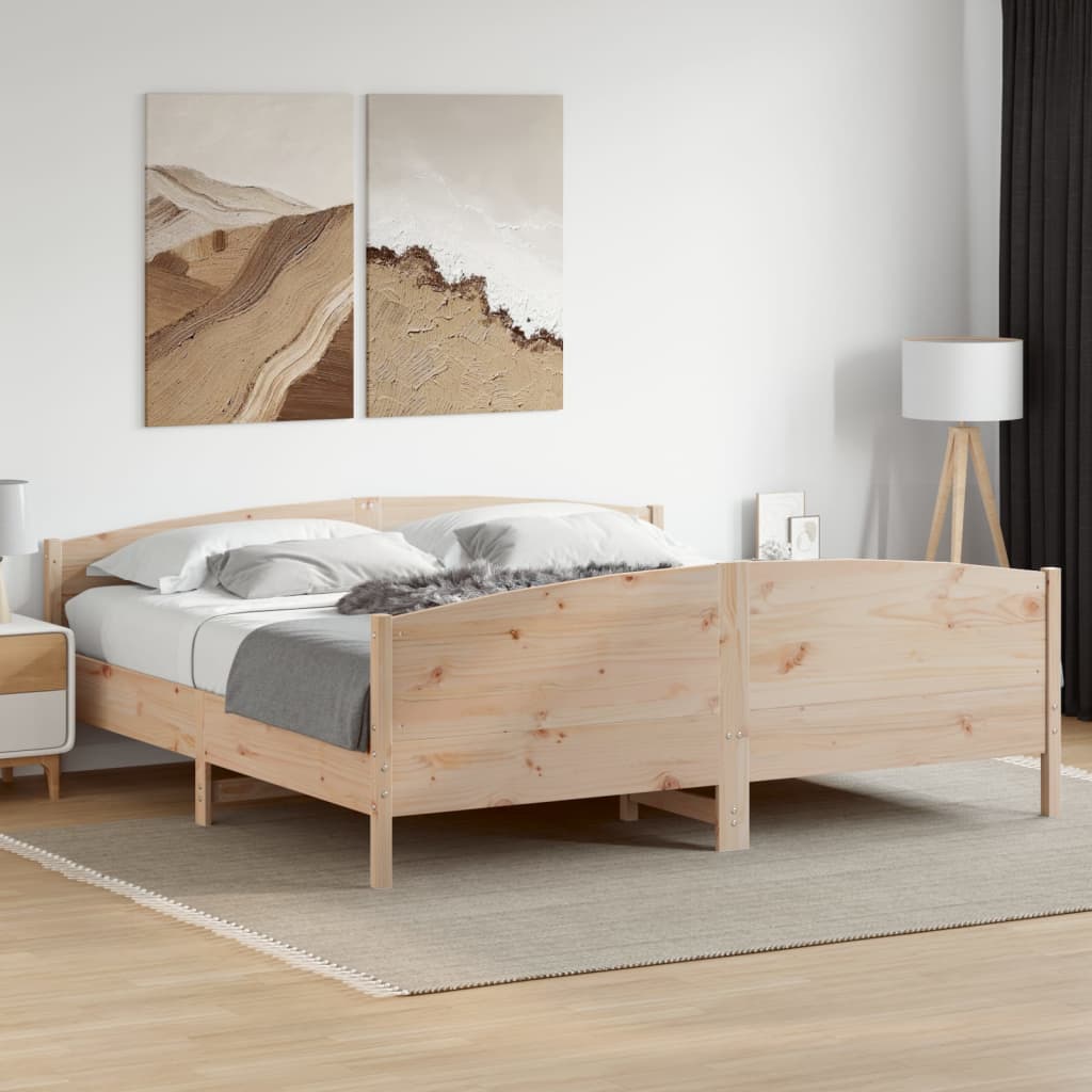 Vetonek Estructura de cama sin colchón madera maciza de pino 200x200 cm