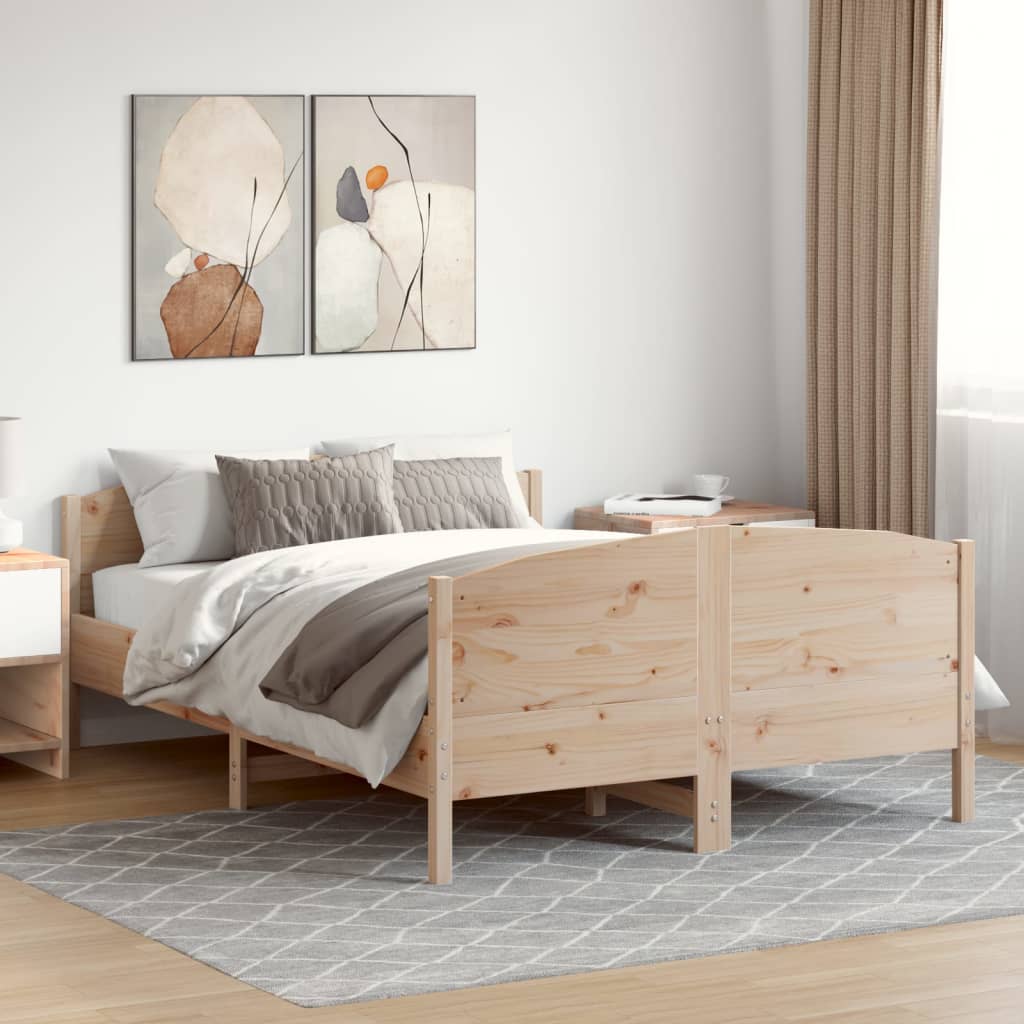 Vetonek Estructura de cama sin colchón madera de pino blanca 140x200 cm