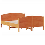 Estructura de cama sin colchón madera maciza marrón 135x190 cm v0273 - Vetonek