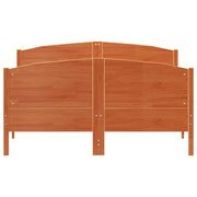 Estructura de cama sin colchón madera maciza marrón 135x190 cm v0273 - Vetonek