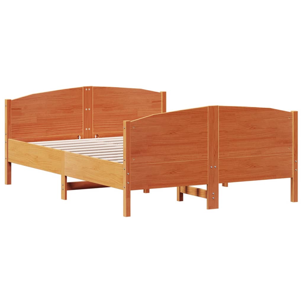 Estructura de cama sin colchón madera maciza marrón 120x190 cm v0303 - Vetonek