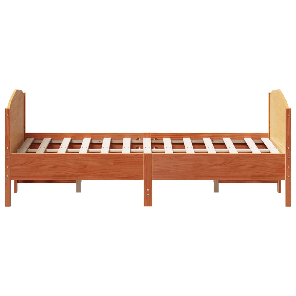 Estructura de cama sin colchón madera maciza marrón 120x190 cm v0303 - Vetonek