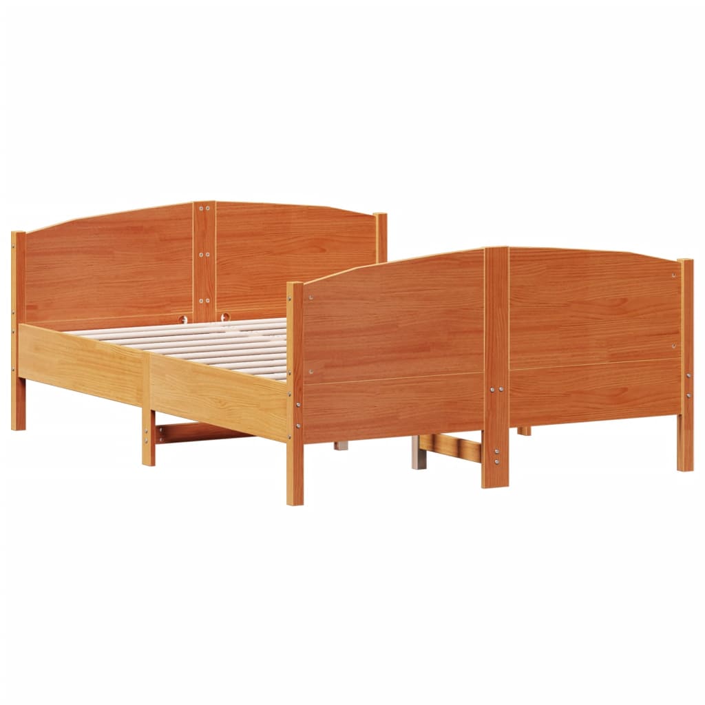 Estructura de cama sin colchón madera maciza marrón 120x190 cm v0303 - Vetonek