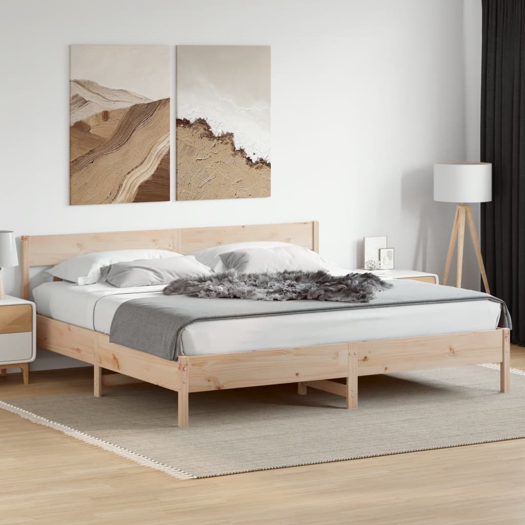 Vetonek Estructura de cama sin colchón madera maciza de pino 200x200 cm