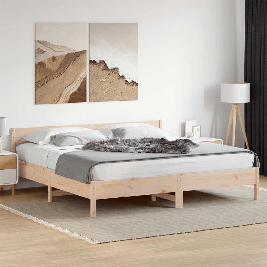 Vetonek Estructura de cama sin colchón madera maciza de pino 200x200 cm