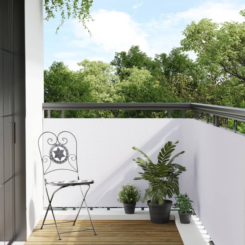 Vetonek Toldo para balcón ratán sintético blanco 300x90 cm