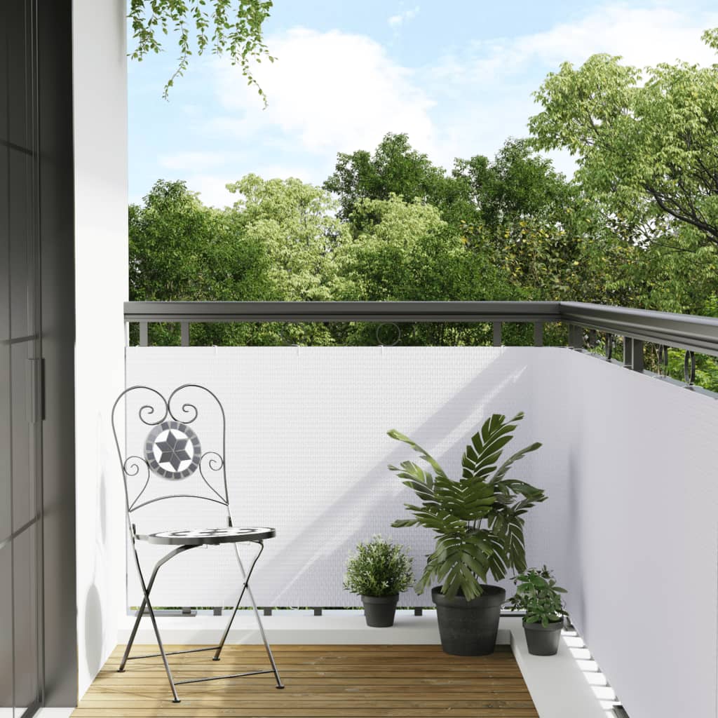 Vetonek Toldo para balcón ratán sintético blanco 300x100 cm