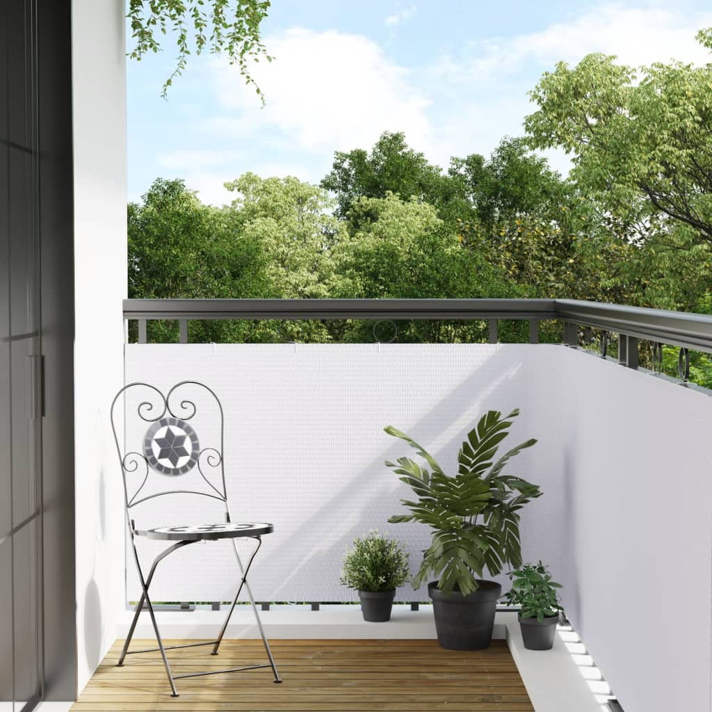 Vetonek Toldo para balcón ratán sintético blanco 400x90 cm