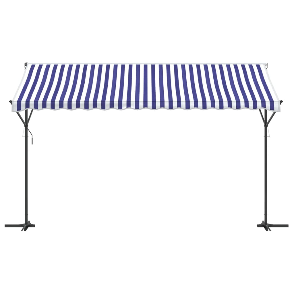 Toldo de pie tela y acero azul y blanco 400x300 cm