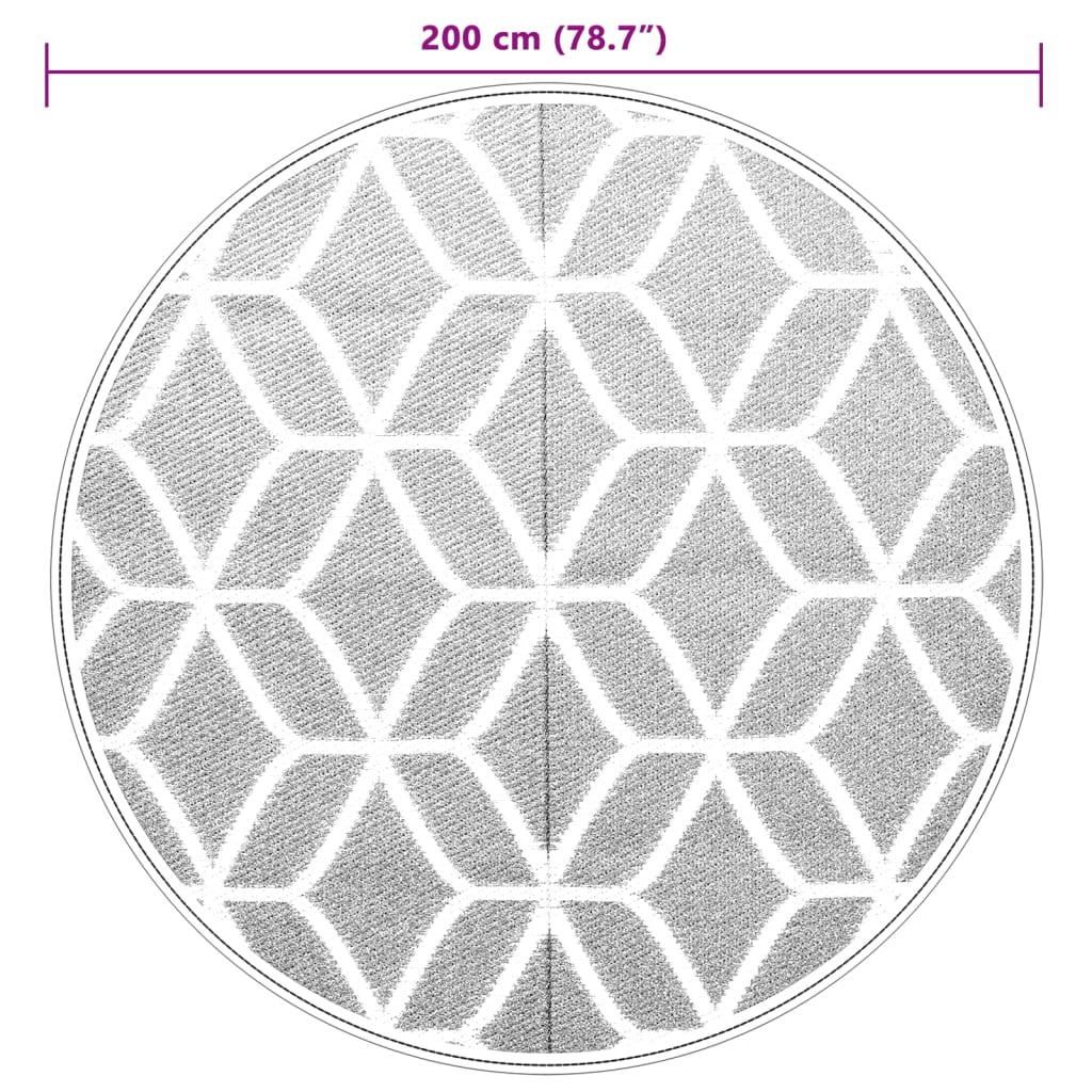 Alfombra exterior arakil gris ø200 cm pp v3976 Vetonek