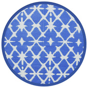 Alfombra exterior arakil azul y blanco ø120 cm pp v4195 Vetonek