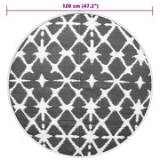 Alfombra de exterior PP azul y blanco Ø120 cm - Vetonek