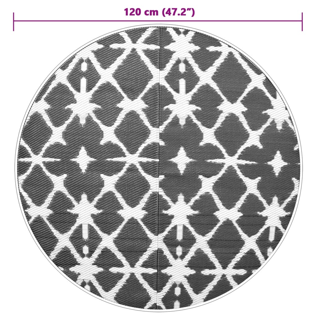 Alfombra de exterior PP azul y blanco Ø120 cm - Vetonek