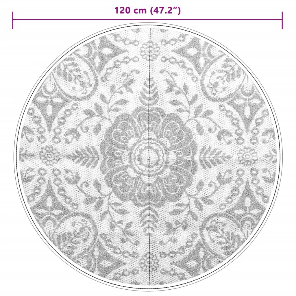 Tapis d'extérieur ARAKIL gris clair Ø120 cm PP V4232 Vetonek