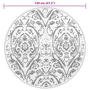 Alfombra exterior arakil naranja y blanco pp ø120 cm v4355 - Vetonek