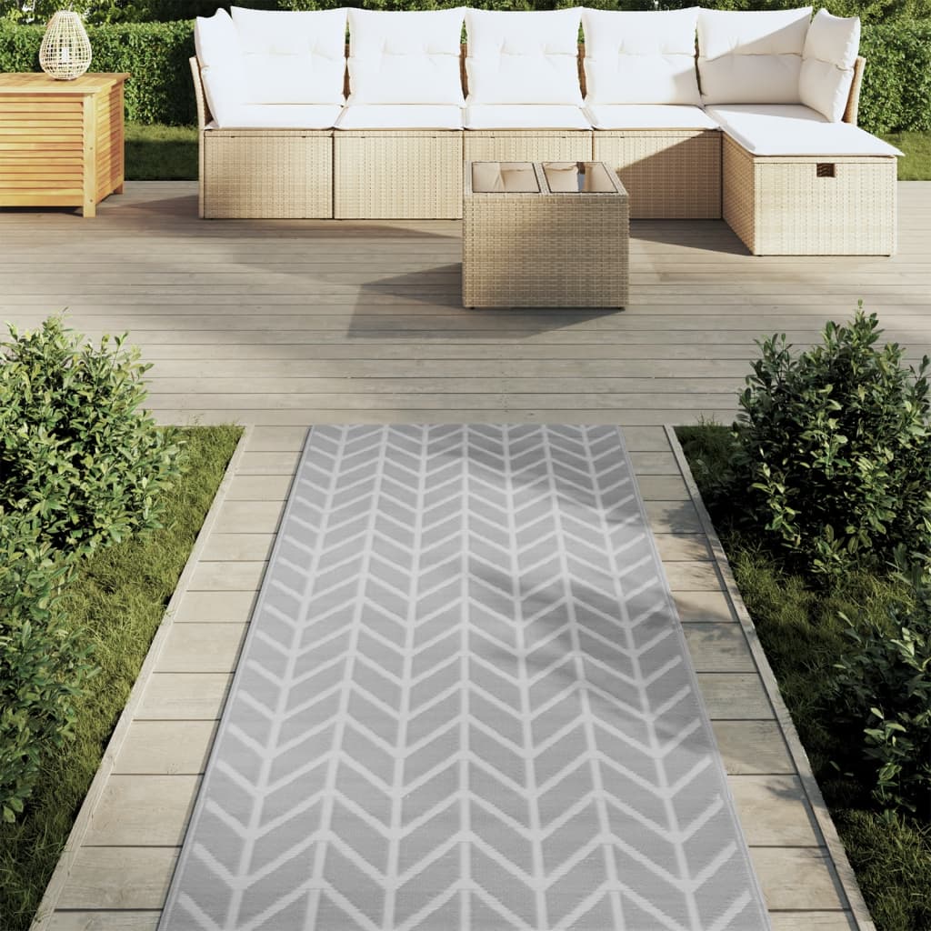 Alfombra exterior arakil pp gris 80x250 cm v4744 Vetonek