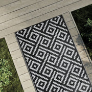 Tapis d'extérieur ARAKIL blanc et noir 80x150 cm PP V5000 Vetonek