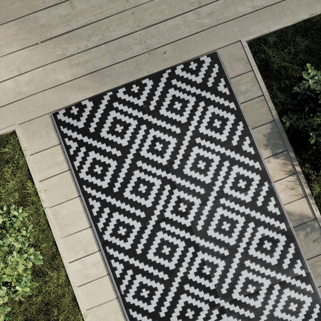 Tapis d'extérieur ARAKIL blanc et noir 80x150 cm PP V5000 Vetonek