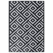 ARAKIL tapis d'extérieur noir et blanc 140x200 cm PP V5055 Vetonek