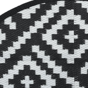 Tapis d'extérieur ARAKIL noir et blanc Ø160 cm PP V5086 Vetonek