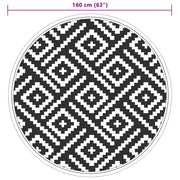 Tapis d'extérieur ARAKIL noir et blanc Ø160 cm PP V5086 Vetonek