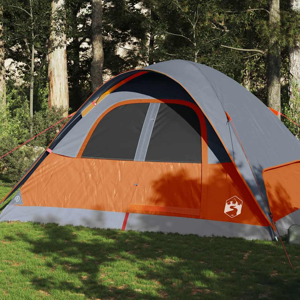 Vetonek Tienda familiar con cúpula para 6 personas impermeable naranja