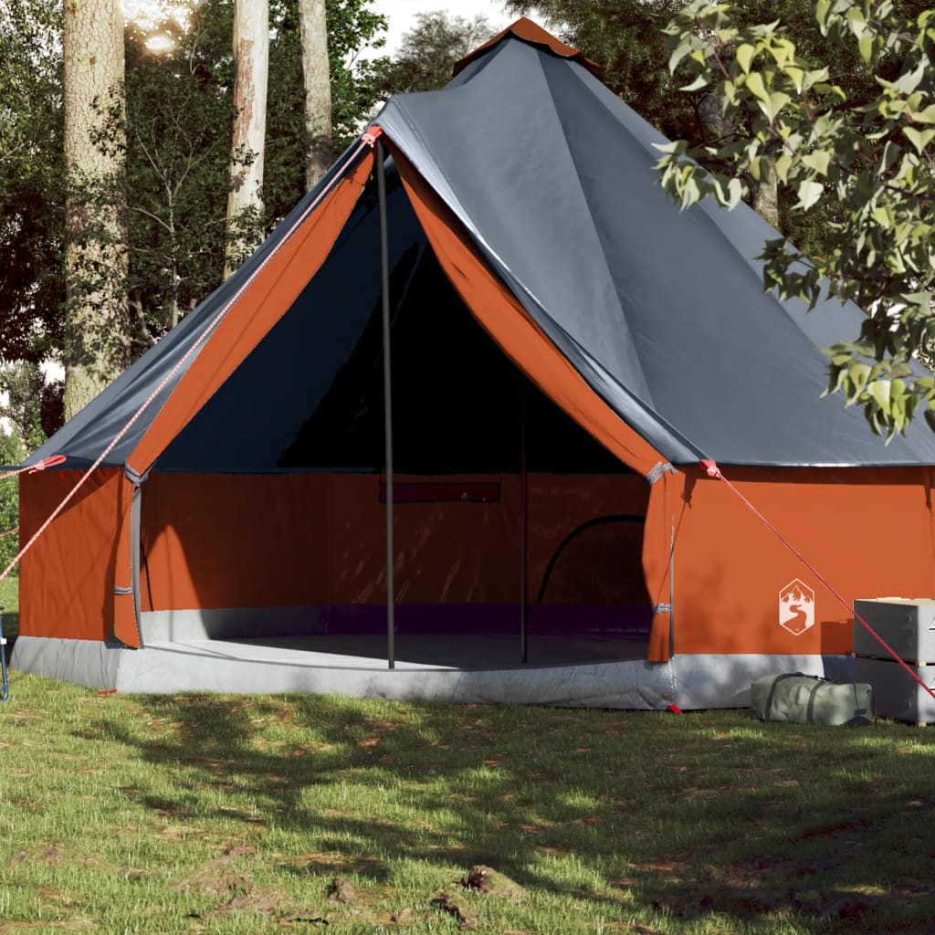 Tienda familiar tipi 10 personas impermeable gris naranja