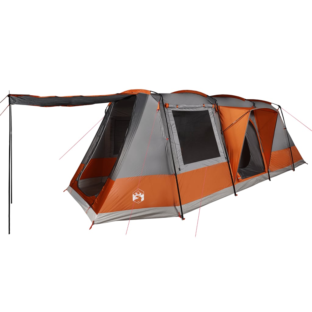 Tienda de camping con túnel 4 personas impermeable gris naranja