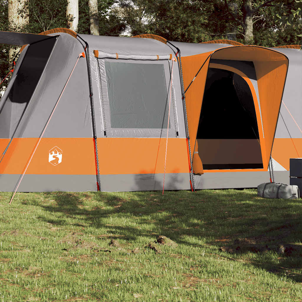 Vetonek Tienda de camping con túnel 4 personas impermeable gris naranja