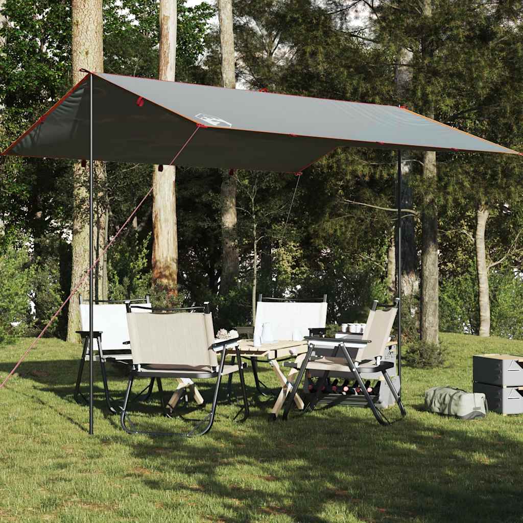 Vetonek Lona de camping impermeable gris y naranja 360x294 cm