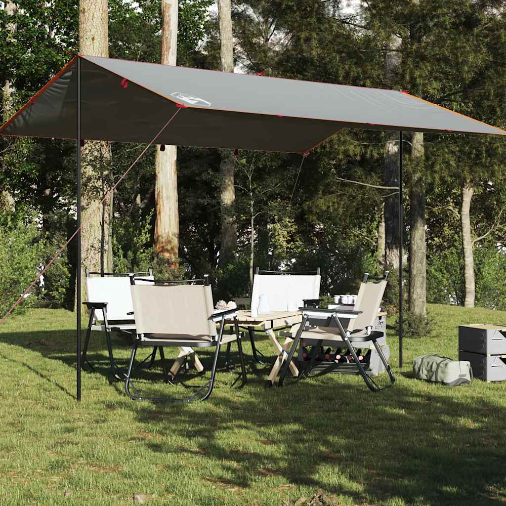 Lona de camping impermeable gris y naranja 400x294 cm