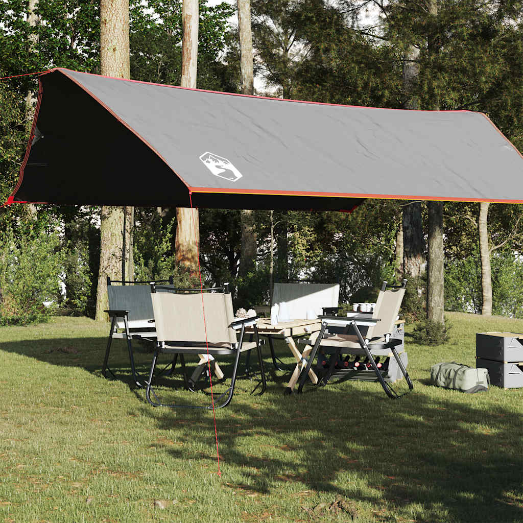 Vetonek Lona de camping impermeable gris y naranja 500x294 cm